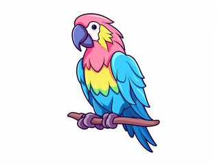 A colorful parrot with bright feathers and a cheeky attitude isolated background pastel