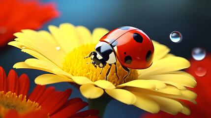 Obraz premium A ladybug on the background