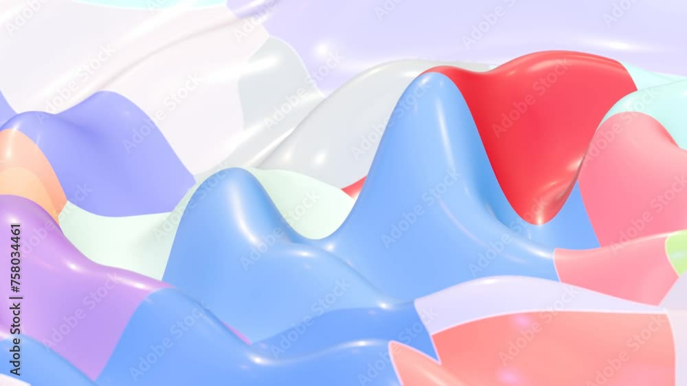 Aufkleber abstract loop animated background with colorful waves