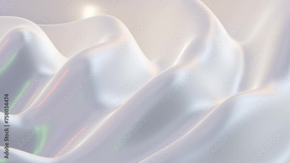 Poster a white loop animated background with waves of fabric