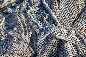 August, 2022- Croatia- Fishing net, structure, on the coast in Dalmatia, Croatia, EU