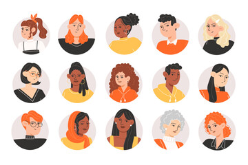 Set of various people icons for avatar