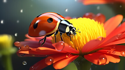 Obraz na płótnie Canvas A ladybug on the background