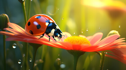 Obraz na płótnie Canvas A ladybug on the background