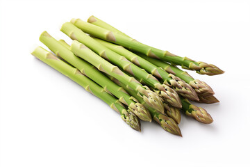A fresh asparagus sprout isolated on a white background. AI generation.