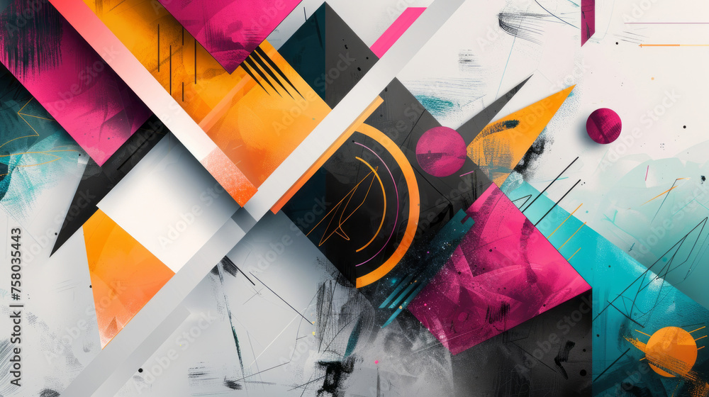 Poster geometric abstract shape, abstract background with modern geometric shapes and colors