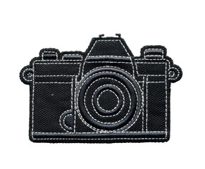 Black embroidered camera patch for photographers