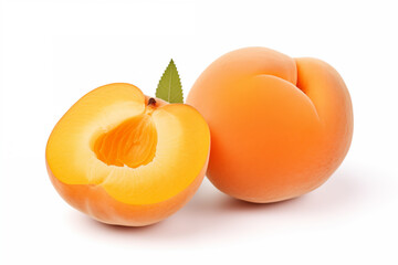 A healthy diet and a good supply of antioxidants. Apricot isolated on white background. AI generation.