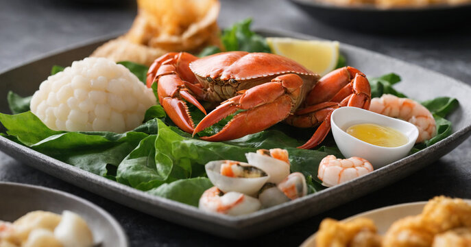 Fresh orange crab, ideal for seafood enthusiasts.