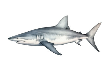 Obraz premium white isolated drawn illustration background Underwater ocean shark animals creature Marine Hand watercolor bull collection