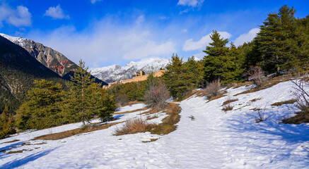 Fort Dauphin fortress near the Alpine town of Briançon next to the Italian border in the French...