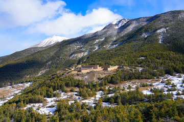 Fort Dauphin fortress near the Alpine town of Briançon next to the Italian border in the French...