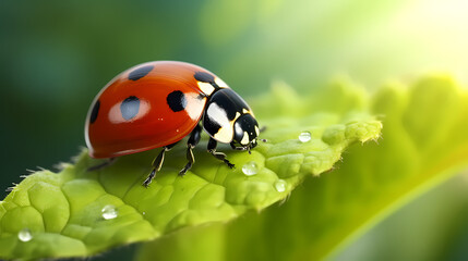 Fototapeta premium A ladybug on the background