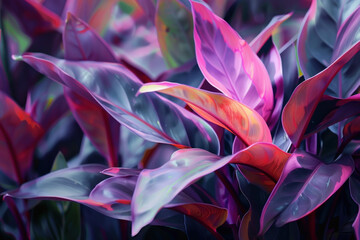 Tropical nature of flower and leaves abstract background. Generative ai.