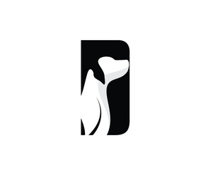 dog animal letter d logo