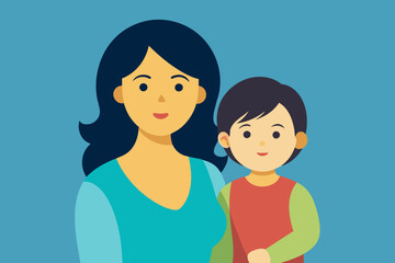 Mom and Child vector illustration