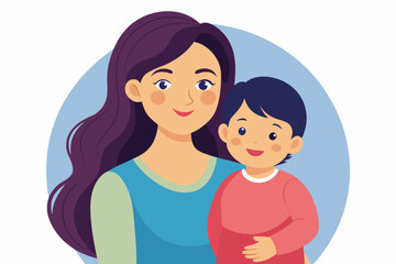 Mom and Child vector illustration