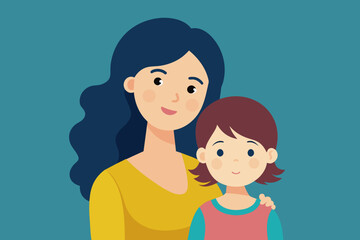 Mom and Child vector illustration