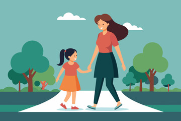 Mom and Child vector illustration