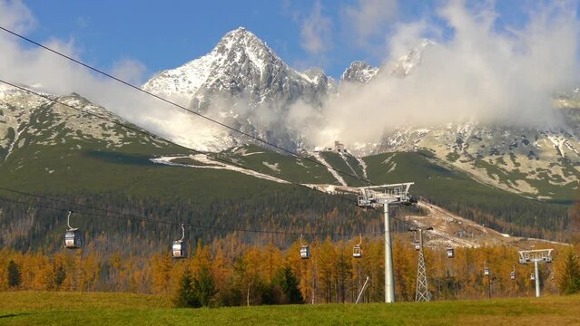 Cable car in Tatranska Lomnica, High Tatras, Slovakia