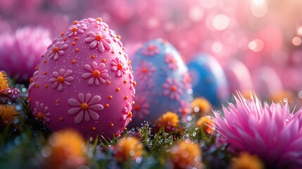 Obraz na płótnie Canvas Close Up of Colorful Easter Eggs