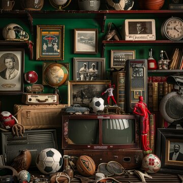 An Eclectic Collection of Vintage Items and Memorabilia Display