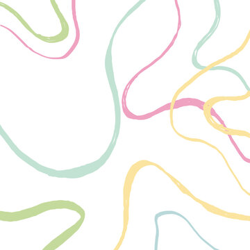 Colored doodle Decorative texture with tangled curved lines. Scrawl squiggly pastel print. Creative abstract art background collection for children or festive celebration design.