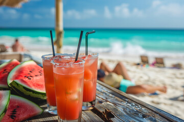 Seaside Serenity: Relaxing with Beach Activities, Cool Drinks, and Coastal Views on a Summer Holiday