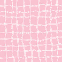 Vector hand drawn cute checkered pattern. Doodle Plaid geometrical simple texture. Crossing lines. Abstract cute delicate pattern ideal for fabric, textile, wallpaper