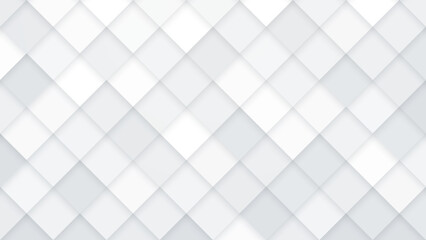 Abstract 3d white and grey background with shadow and square rhombus patten. Modern template for technology for banner, poster, web in futuristic and technology design. Vector illustration.