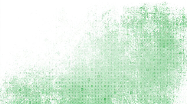 Green abstract white background overlay with binary code