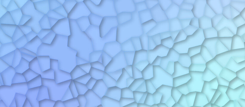 blue stains broken glass tile background textrue. geometric pattern with 3d shapes vector Illustration. blue broken wall paper in decoration. low poly crystal mosaic background.