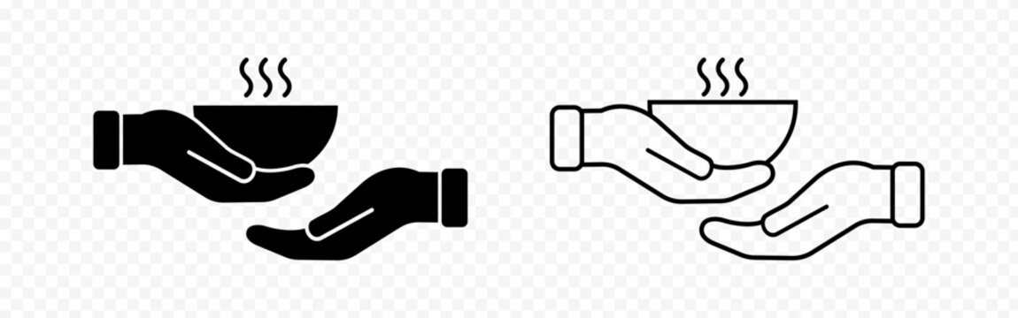 Food sharing icon set isolated on transparent background