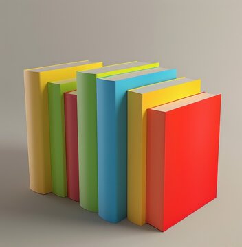 Vibrant collection of colorful books: ideal for learning and reading