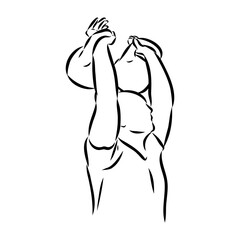 Kettlebell vector sketch icon isolated on background. Hand drawn Kettlebell icon.