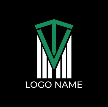 TVM  monogram initial logo design vector