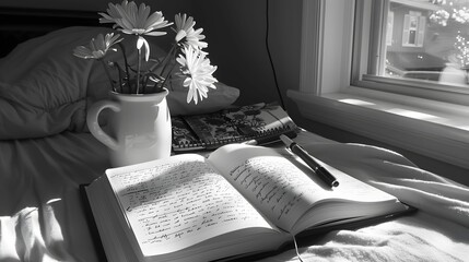 Morning journaling by the bedside
