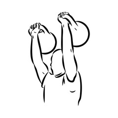Kettlebell vector sketch icon isolated on background. Hand drawn Kettlebell icon.