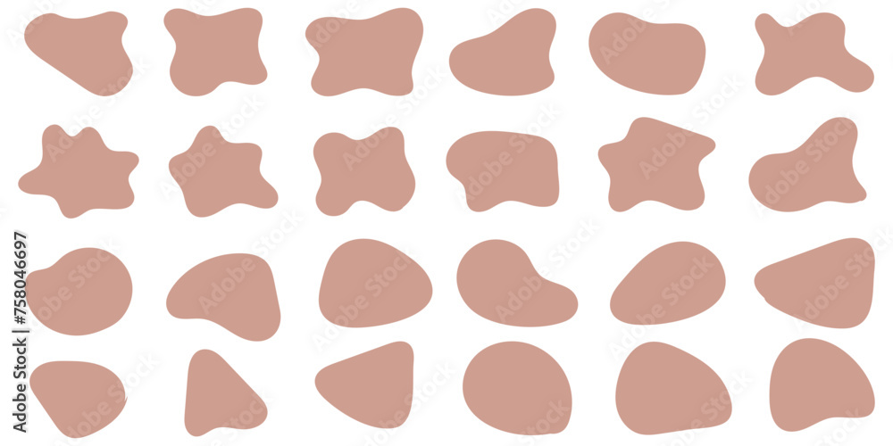 Poster organic blob shape with irregular form abstract vector illustration. random oval pebble, asymmetric 