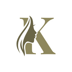 Letter K Beauty Face Logo