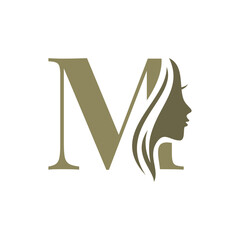 Letter M Beauty Face Logo