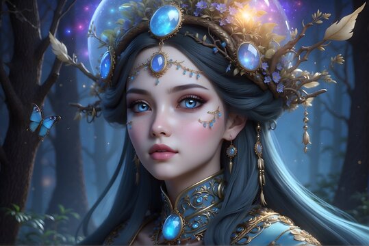 Fantasy Portrait - Mondstein-Prinzessin 