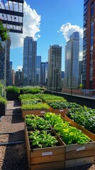 Fototapeta premium High-tech urban farming IoT optimizing water