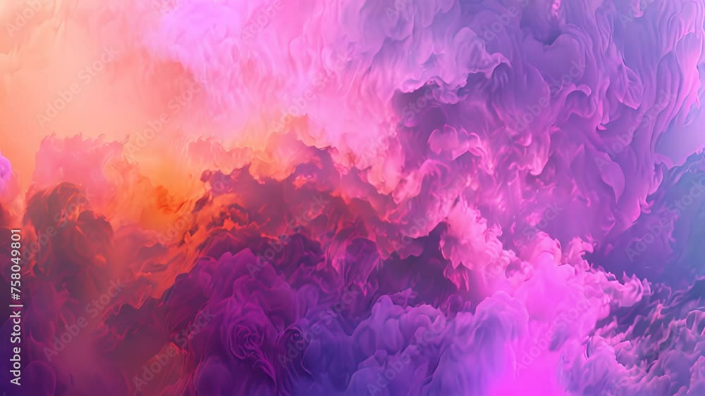 Poster dynamic colorful cloud of smoke swirls and drifts in the atmosphere, creating a mesmerizing display 