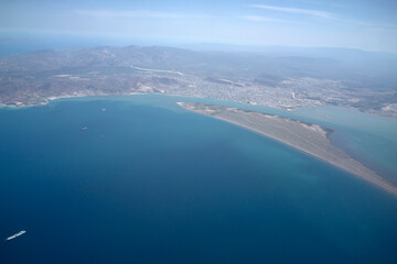 El mogote la paz baja california sur aerial view from aircraft