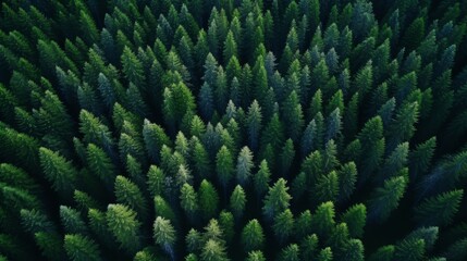 Aerial view of dense forest capturing co2 for carbon neutrality and net zero emissions - obrazy, fototapety, plakaty