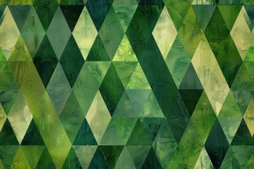 Fotobehang Green Geometric Seamless Pattern, Endlessly repeating design, vibrant ,seamless repeating pattern. © Gasipat