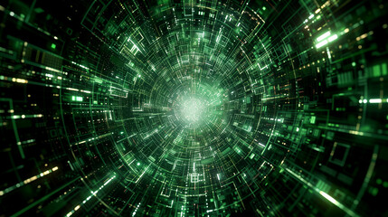 Obraz premium An abstract view of a computer matrix code. 