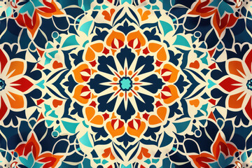 Simple Flat Design Oman Star Mandala, Star patterns, minimalist ,seamless repeating pattern. - obrazy, fototapety, plakaty