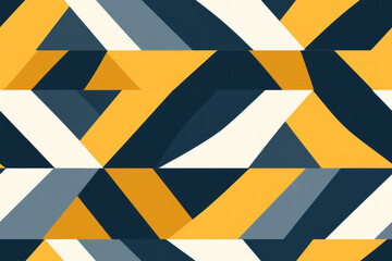 Blue, Yellow, and Orange Star Pattern, Minimalist textile style, neo-classicist ,seamless repeating pattern.